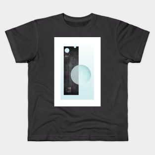 Minimalist Geometric Gray and Teal Art Print Kids T-Shirt